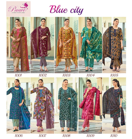 Blue City Paavi Readymade Cotton Pant Suits Manufacturer Ahmedabad