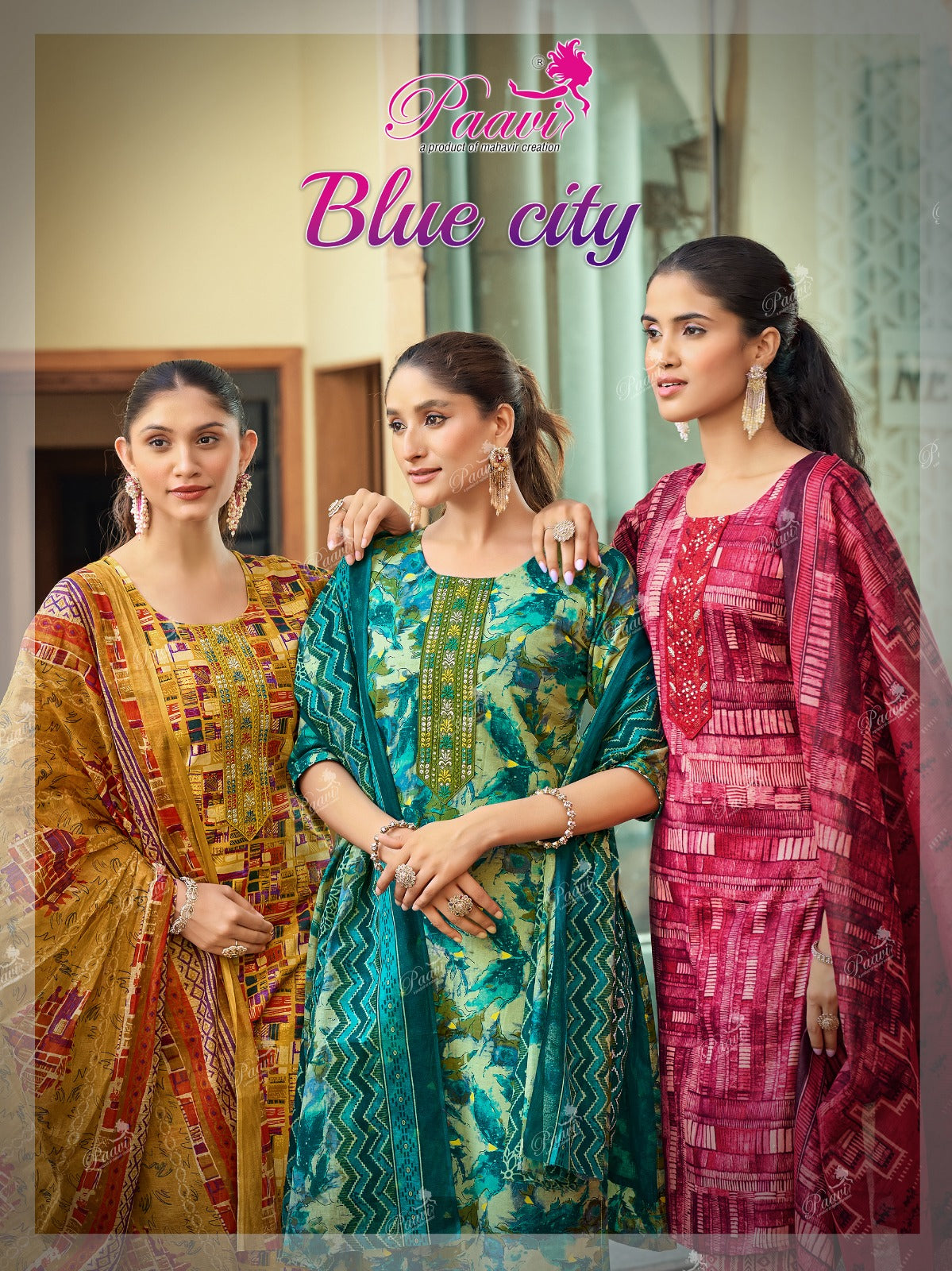 Blue City Paavi Readymade Cotton Pant Suits Manufacturer Ahmedabad