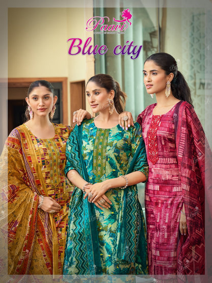 Blue City Paavi Readymade Cotton Pant Suits Manufacturer Ahmedabad