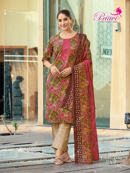 Blue City Paavi Readymade Cotton Pant Suits Manufacturer Ahmedabad