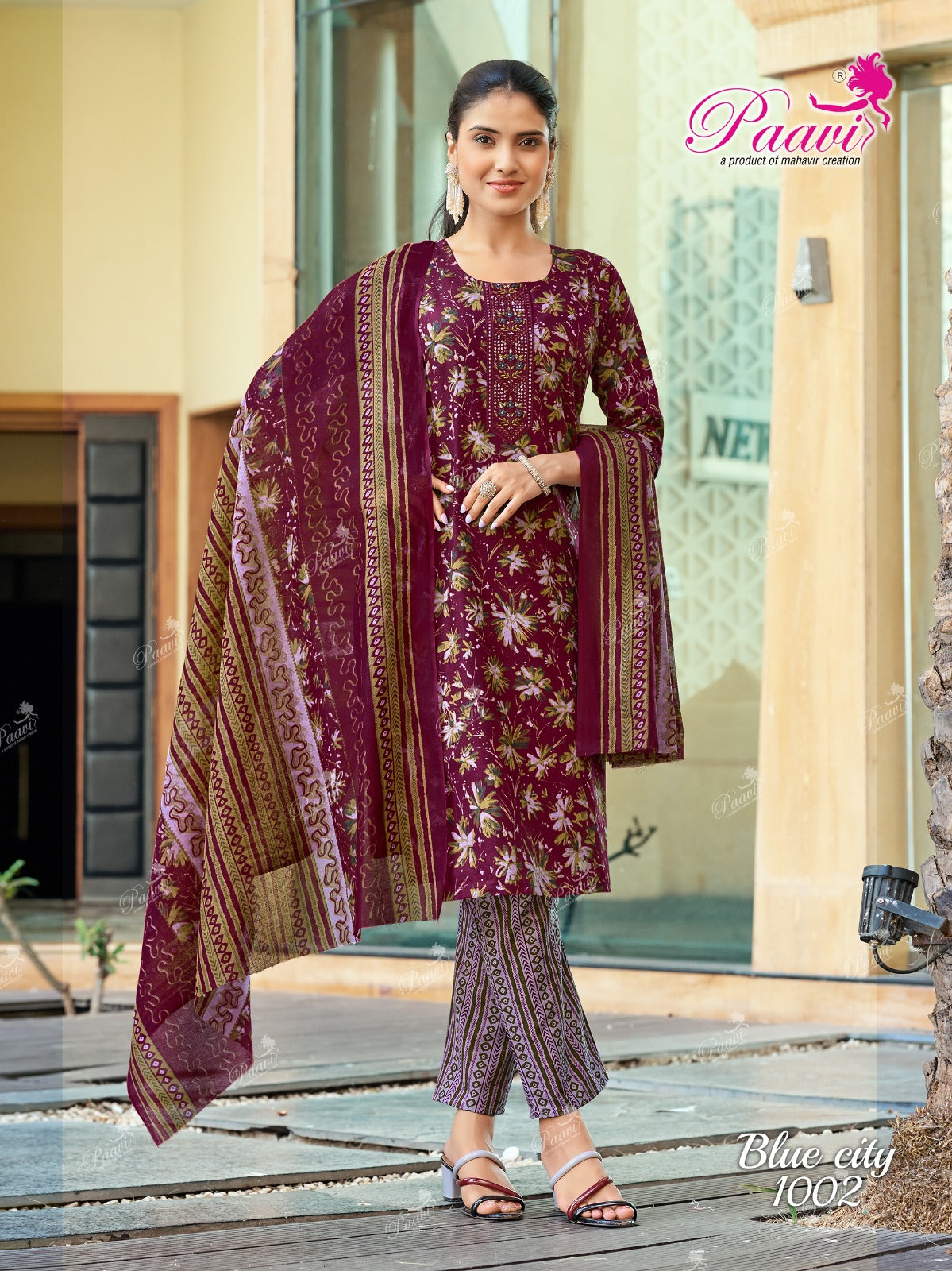 Blue City Paavi Readymade Cotton Pant Suits Manufacturer Ahmedabad