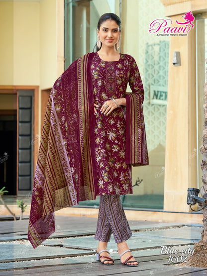 Blue City Paavi Readymade Cotton Pant Suits Manufacturer Ahmedabad