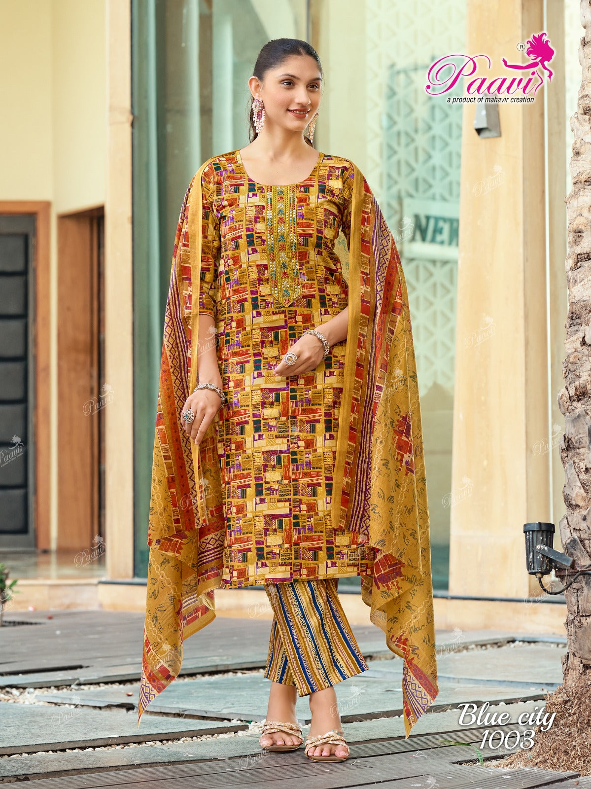 Blue City Paavi Readymade Cotton Pant Suits Manufacturer Ahmedabad