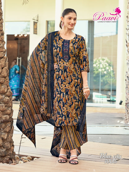 Blue City Paavi Readymade Cotton Pant Suits Manufacturer Ahmedabad