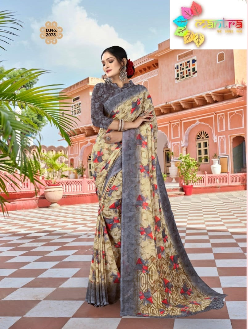 Blue Lady Mantra Weightless Sarees Wholesaler Ahmedabad
