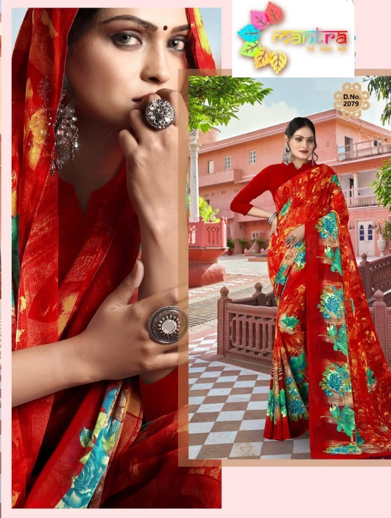 Blue Lady Mantra Weightless Sarees Wholesaler Ahmedabad