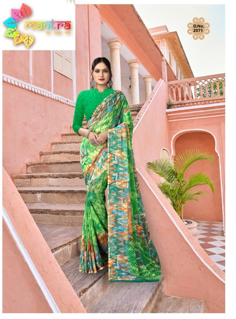 Blue Lady Mantra Weightless Sarees Wholesaler Ahmedabad