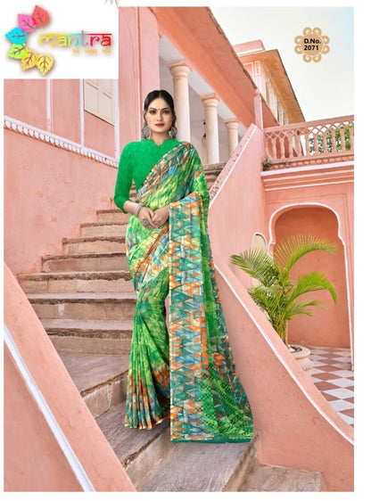 Blue Lady Mantra Weightless Sarees Wholesaler Ahmedabad