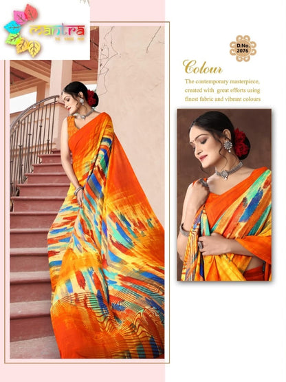 Blue Lady Mantra Weightless Sarees Wholesaler Ahmedabad