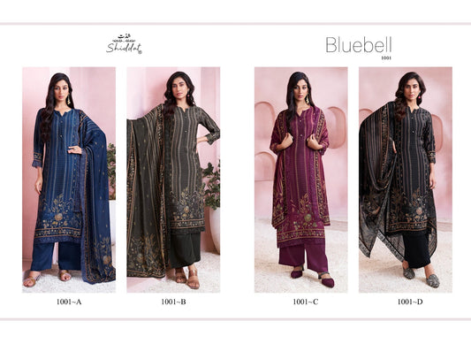 Bluebell 1001 Shiddat Muslin Pant Style Suits Wholesale Price