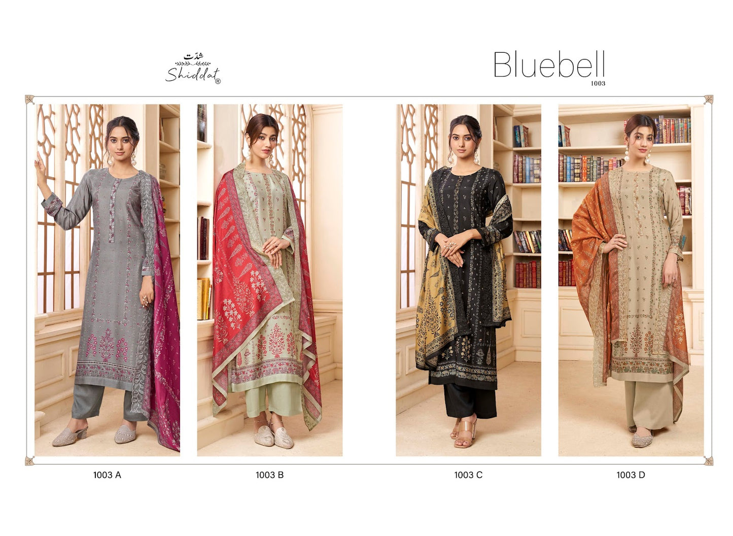 Bluebell 1003 Shiddat Muslin Pant Style Suits Wholesaler India