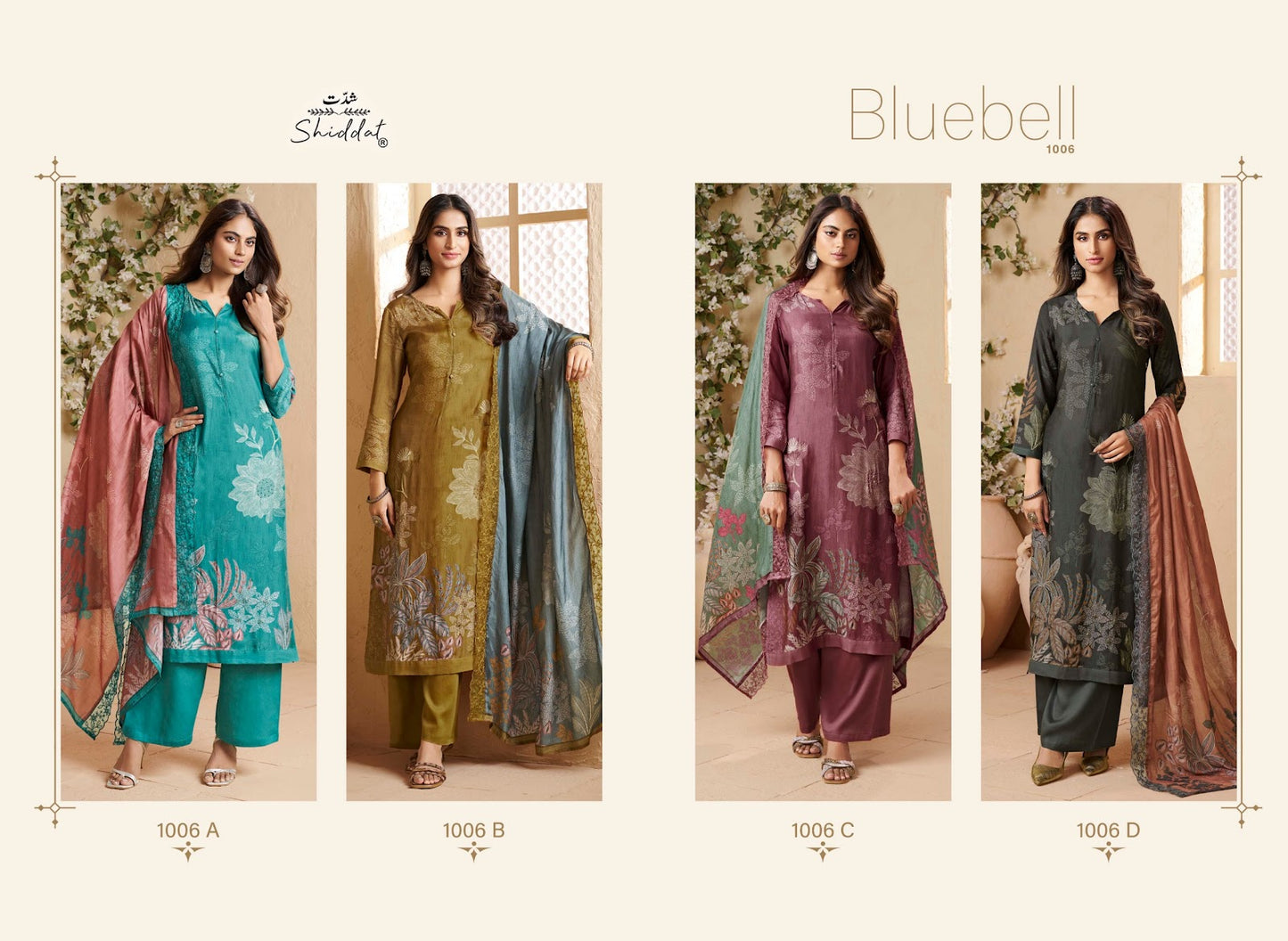 Bluebell 1006 Shiddat Muslin Pant Style Suits Manufacturer Ahmedabad