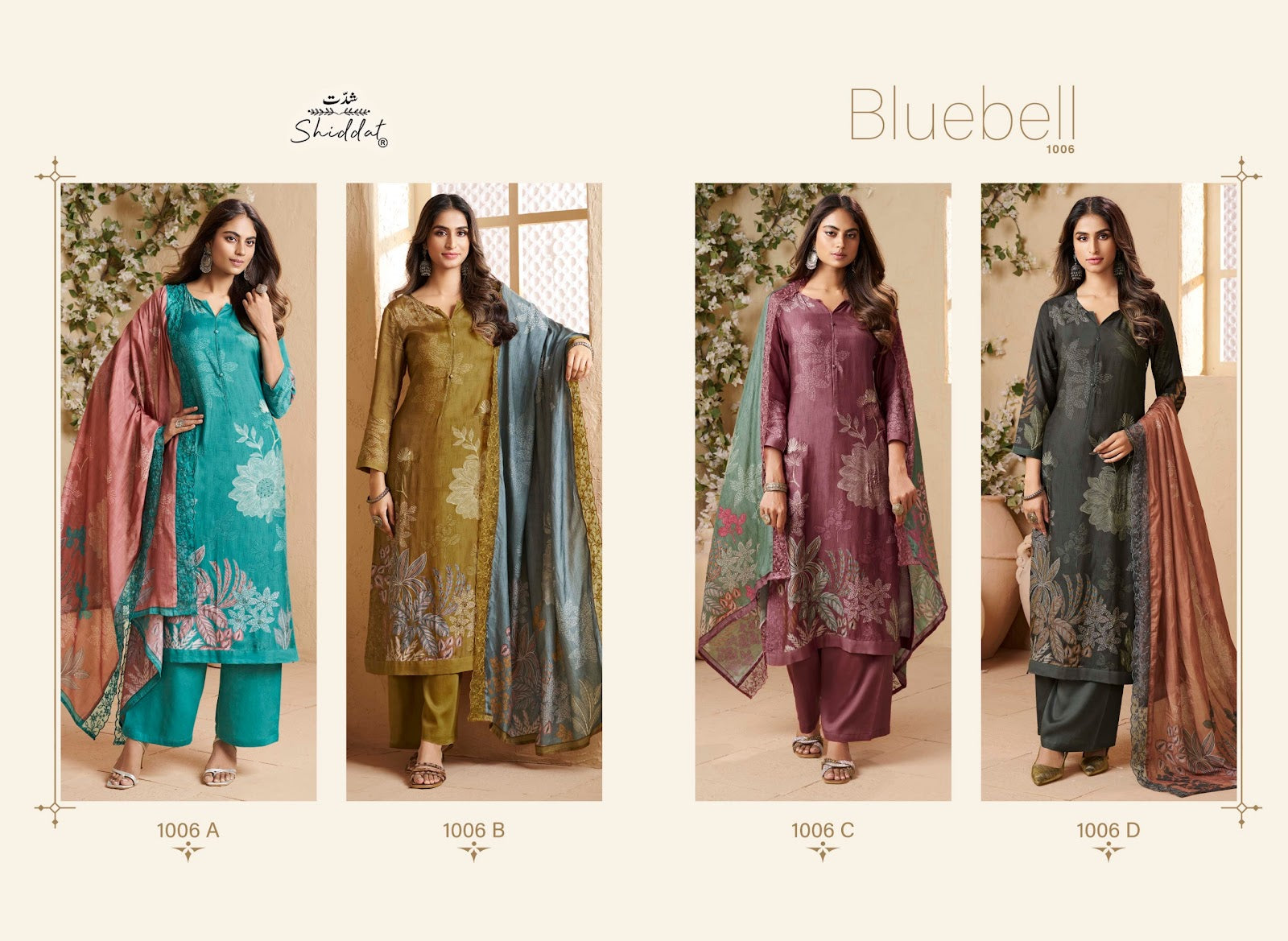Bluebell 1006 Shiddat Muslin Pant Style Suits Manufacturer Ahmedabad