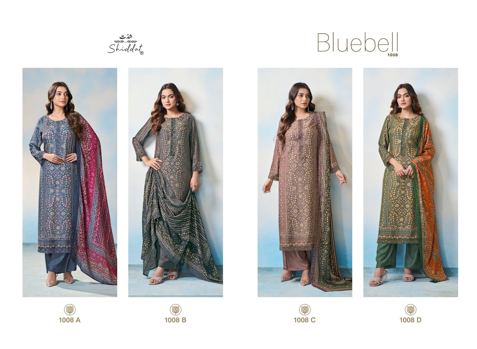Bluebell 1008 Shiddat Muslin Pant Style Suits Wholesale Price