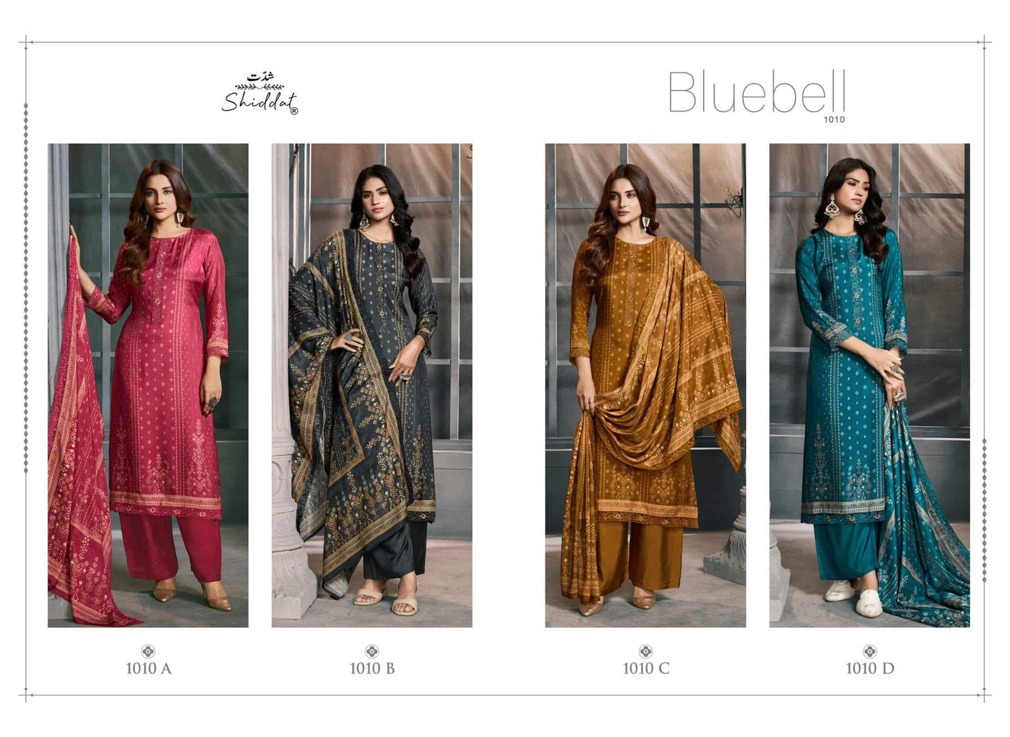 Bluebell 1010 Shiddat Muslin Pant Style Suits Exporter Ahmedabad