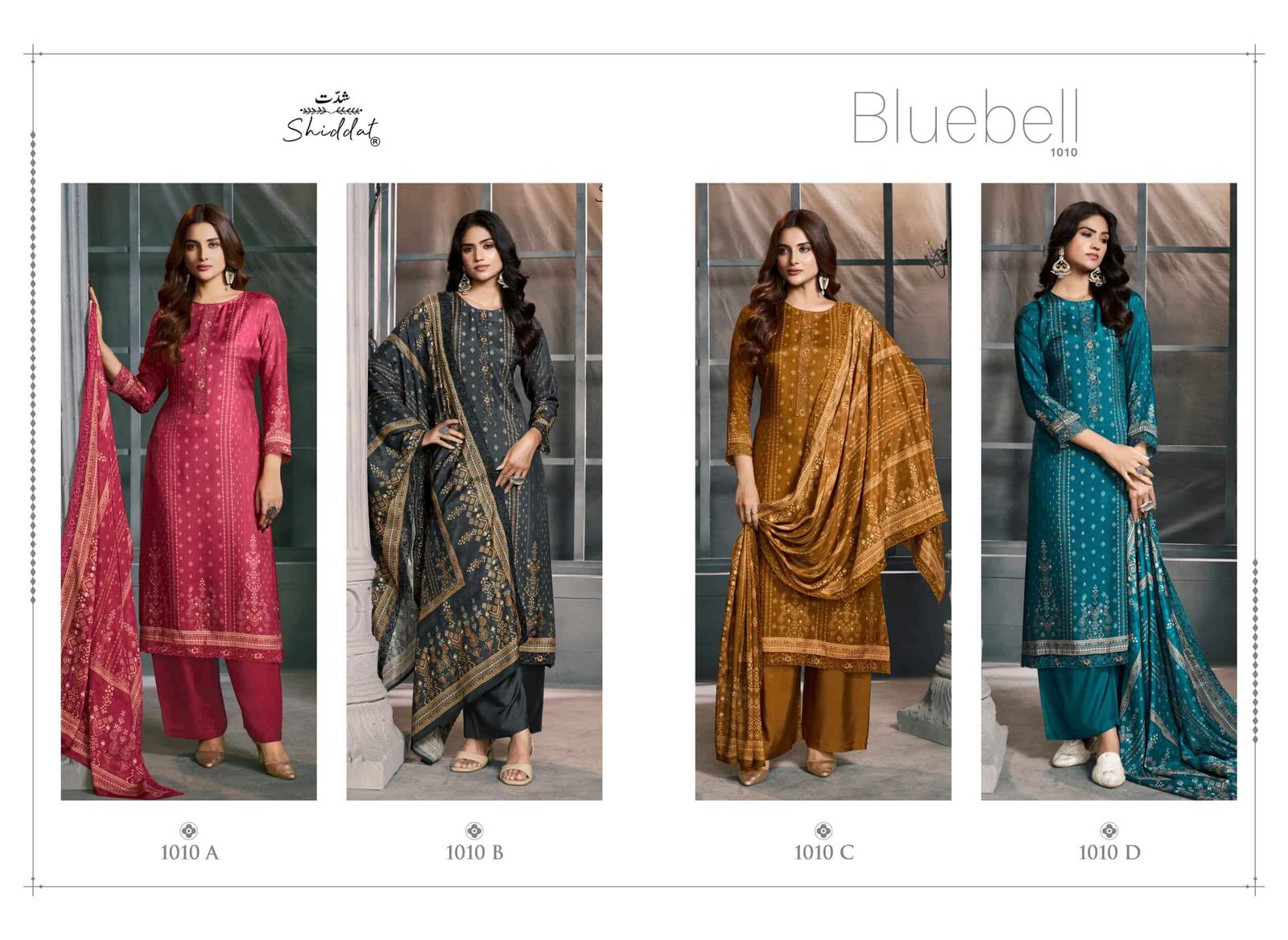 Bluebell 1010 Shiddat Muslin Pant Style Suits Exporter Ahmedabad