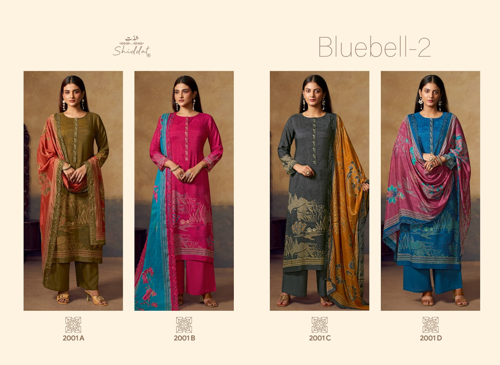 Bluebell 2 Shiddat Muslin Pant Style Suits Wholesaler