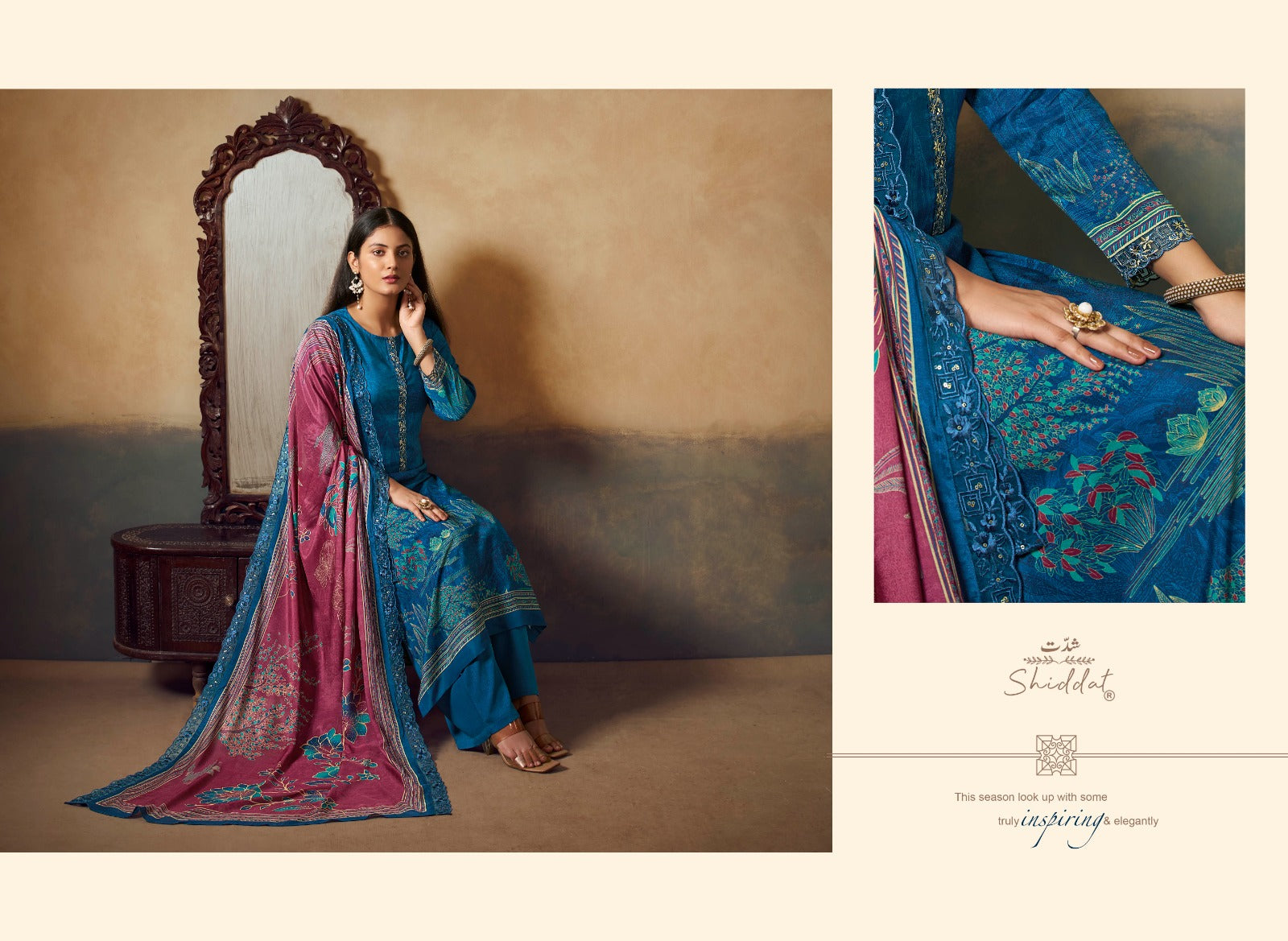 Bluebell 2 Shiddat Muslin Pant Style Suits Wholesaler