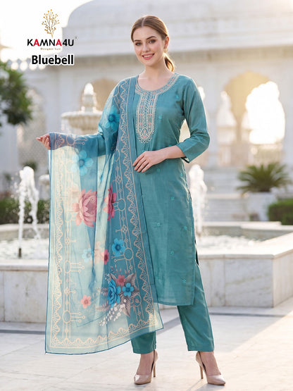 Bluebell Kamna4U Shimmer Readymade Pant Style Suits Manufacturer