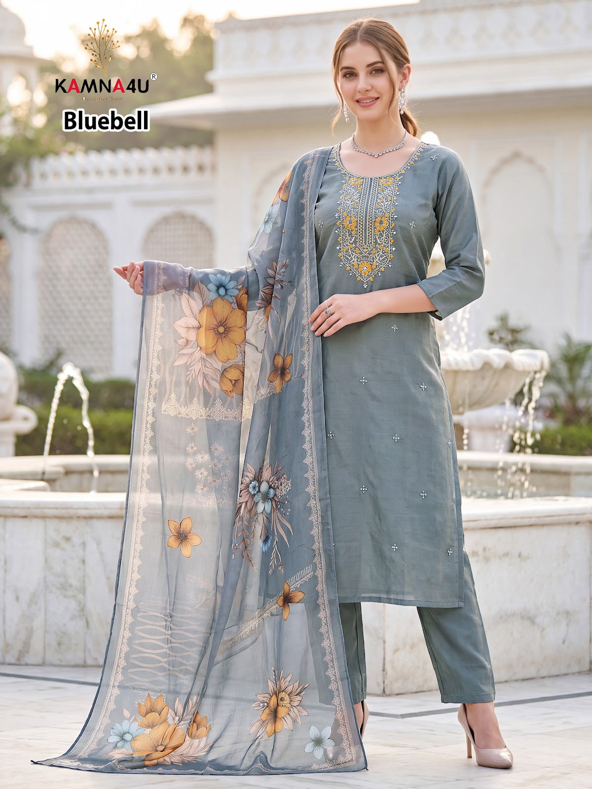 Bluebell Kamna4U Shimmer Readymade Pant Style Suits Manufacturer
