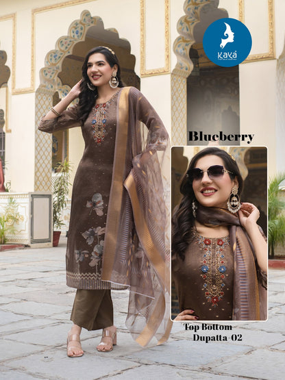 Blueberry Kaya Shimmer Readymade Pant Style Suits Supplier Ahmedabad