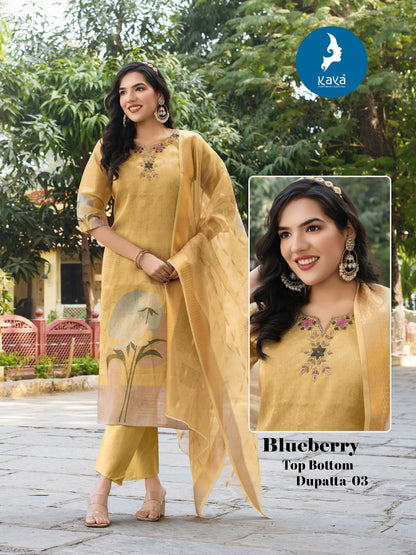 Blueberry Kaya Shimmer Readymade Pant Style Suits Supplier Ahmedabad