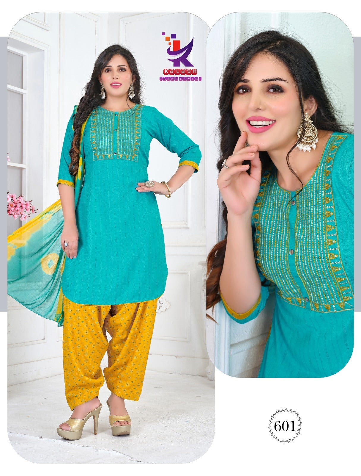 Blushing Beauty Mlm Kalash Lifestyle Rayon Slub Readymade Patiyala Suits Wholesale Rate