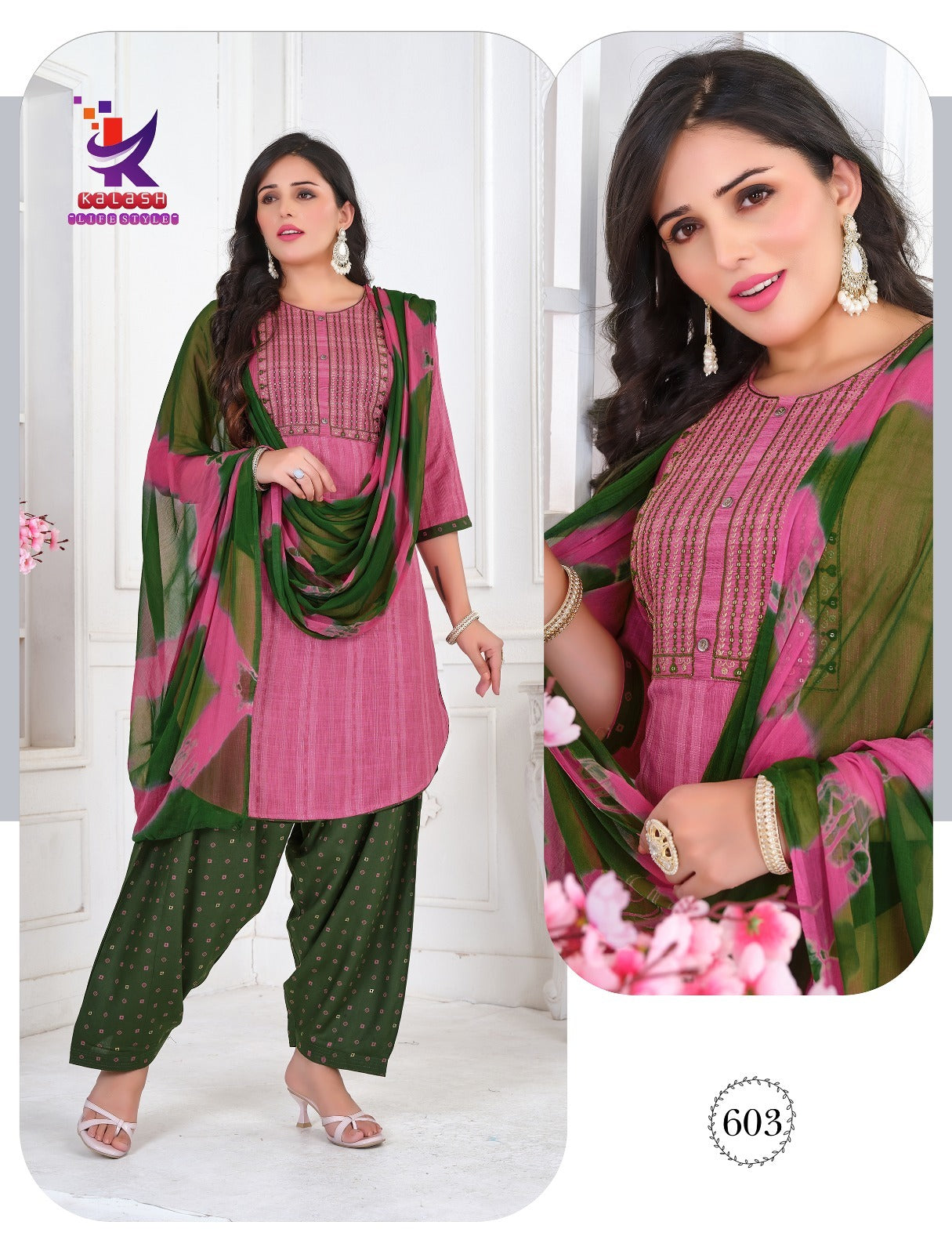 Blushing Beauty Mlm Kalash Lifestyle Rayon Slub Readymade Patiyala Suits Wholesale Rate