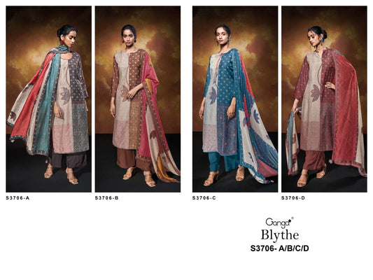 Blythe S3706 Ganga Bemberg Silk Pant Style Suits Manufacturer Gujarat