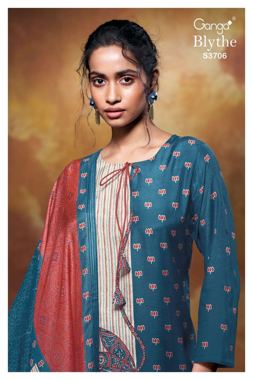 Blythe S3706 Ganga Bemberg Silk Pant Style Suits Manufacturer Gujarat