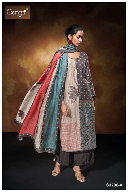 Blythe S3706 Ganga Bemberg Silk Pant Style Suits Manufacturer Gujarat