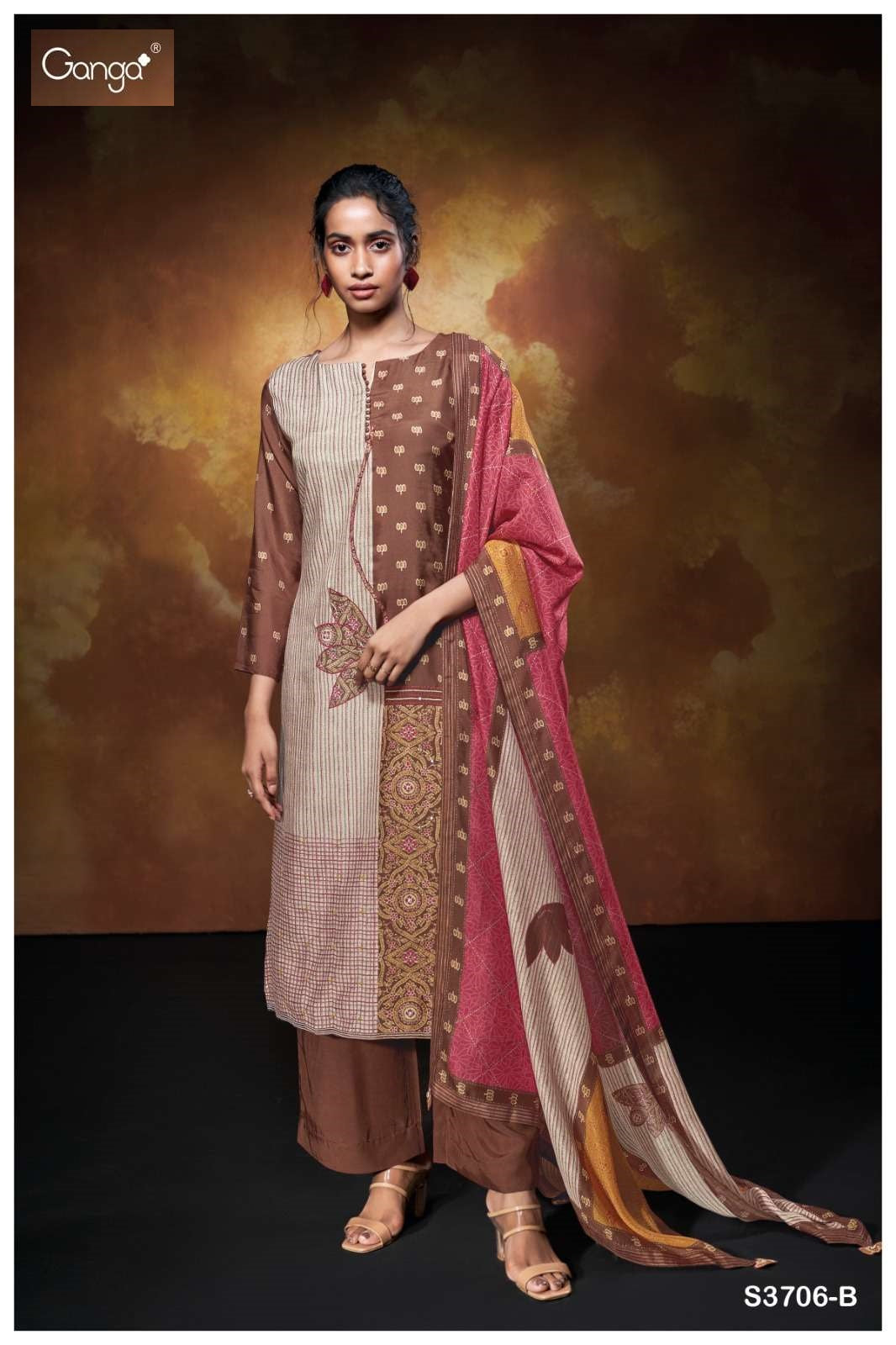 Blythe S3706 Ganga Bemberg Silk Pant Style Suits Manufacturer Gujarat