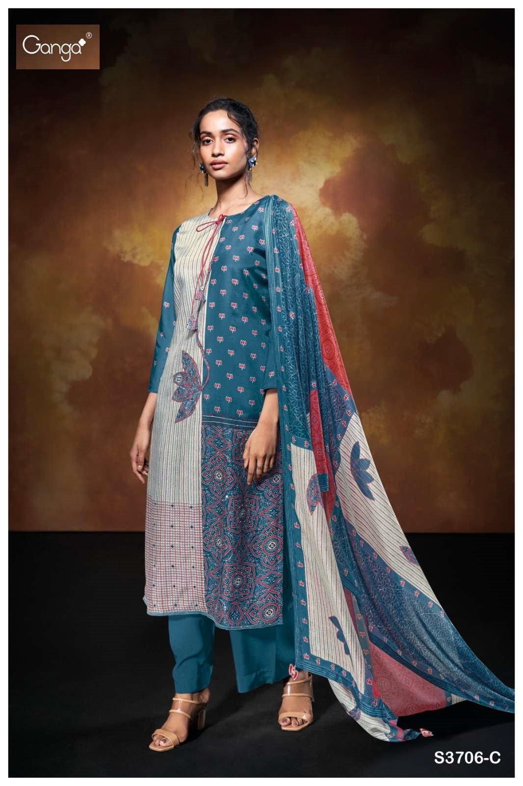Blythe S3706 Ganga Bemberg Silk Pant Style Suits Manufacturer Gujarat