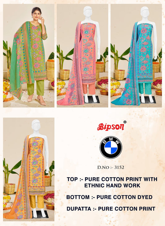 Bmw 3152 Bipson Prints Cotton Pant Style Suits Wholesaler Ahmedabad