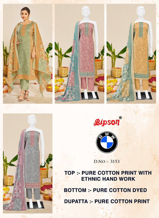 Bmw 3153 Bipson Prints Cotton Pant Style Suits Wholesale Price
