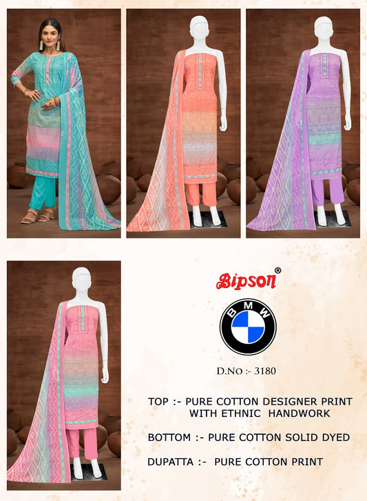 Bmw 3180 Bipson Prints Pure Cotton Pant Style Suits Manufacturer India