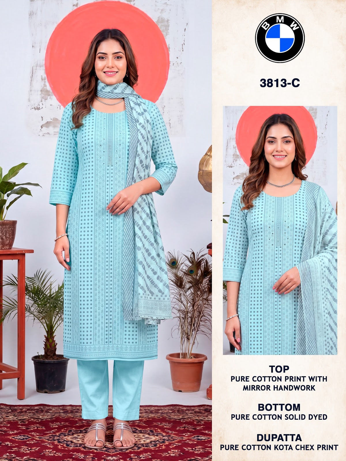 Bmw 3813 Bipson Prints Cotton Pant Style Suits Manufacturer