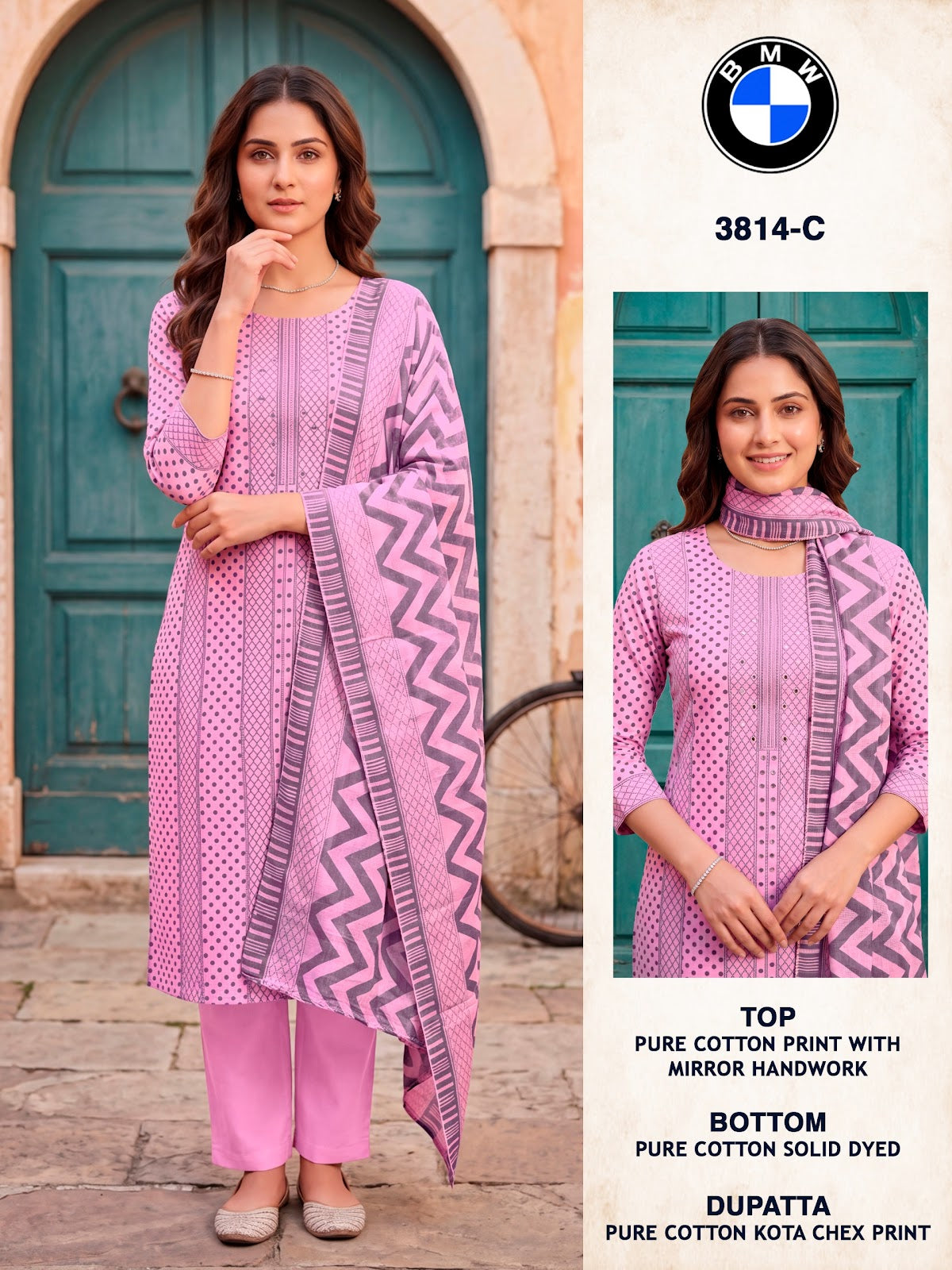 Bmw 3814 Bipson Prints Cotton Pant Style Suits Supplier