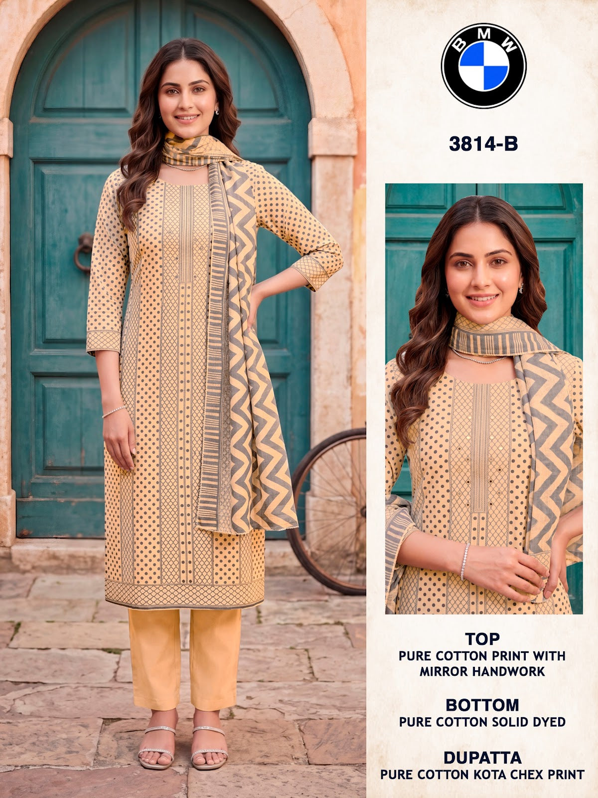 Bmw 3814 Bipson Prints Cotton Pant Style Suits Supplier