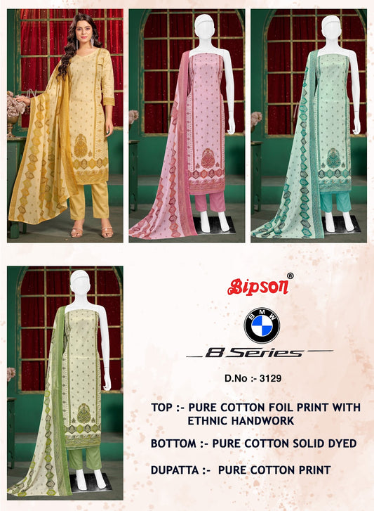 Bmw 8 Series 3129 Bipson Prints Pure Cotton Pant Style Suits Supplier Ahmedabad