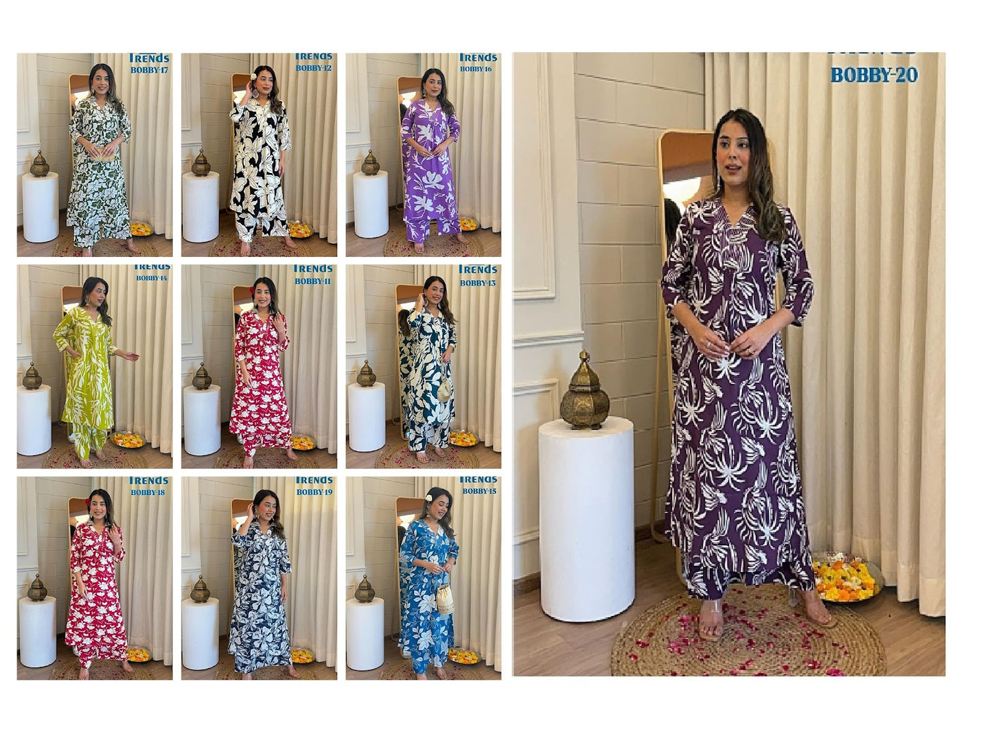 Bobby Kaya Rayon Kurti Plazzo Set Exporter India