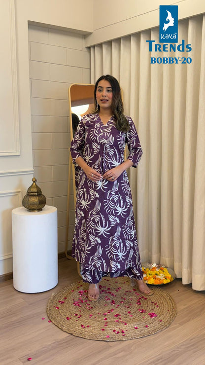Bobby Kaya Rayon Kurti Plazzo Set Exporter India