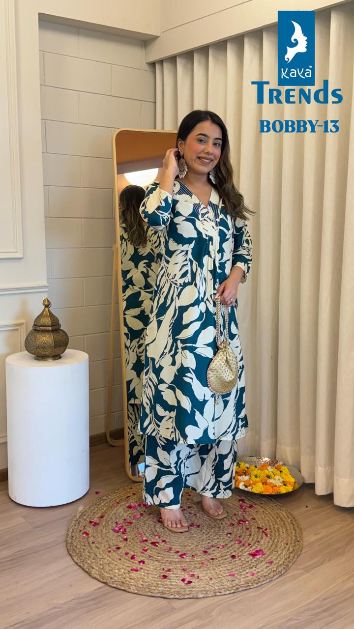 Bobby Kaya Rayon Kurti Plazzo Set Exporter India