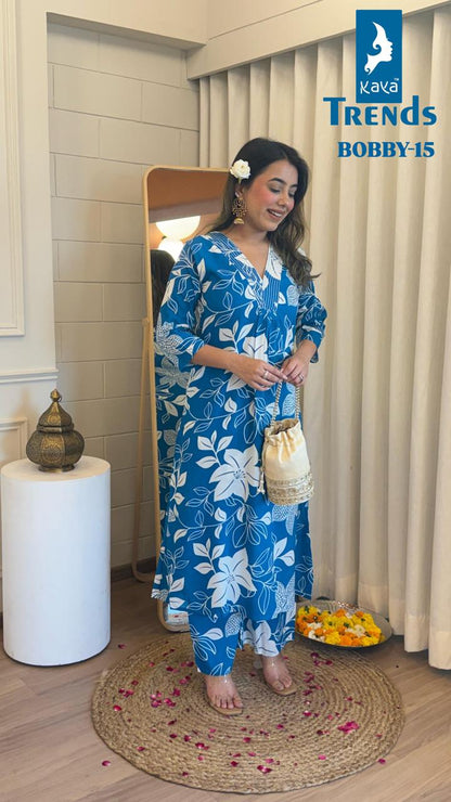 Bobby Kaya Rayon Kurti Plazzo Set Exporter India