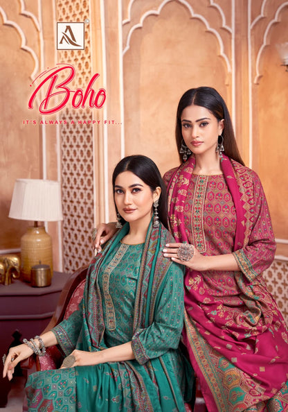 Boho Alok Viscose Karachi Pashmina Salwar Suits Wholesale Rate