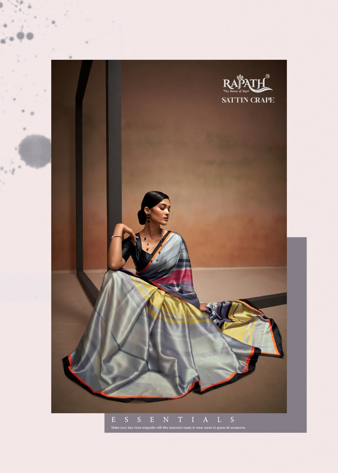 Bollywood Sattin Rajpath Crape Silk Sarees Exporter India