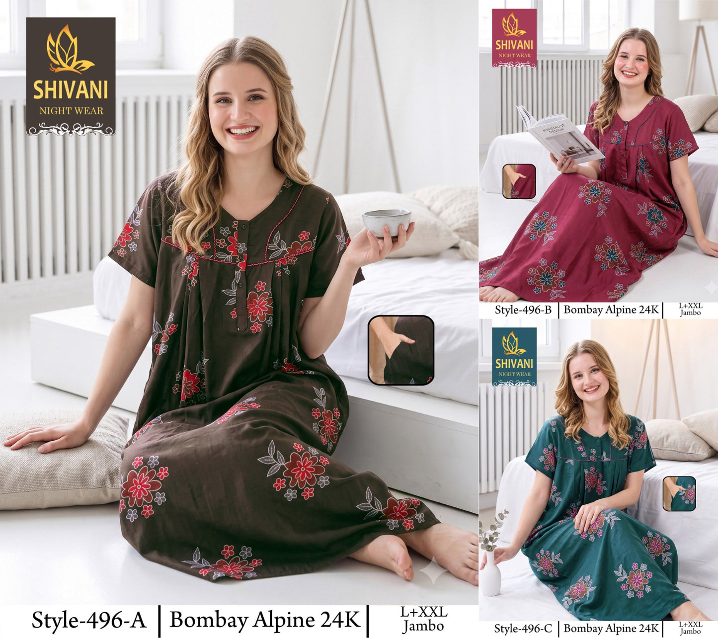 Bombay Alpine Shivani Gpo Night Gowns Wholesaler India