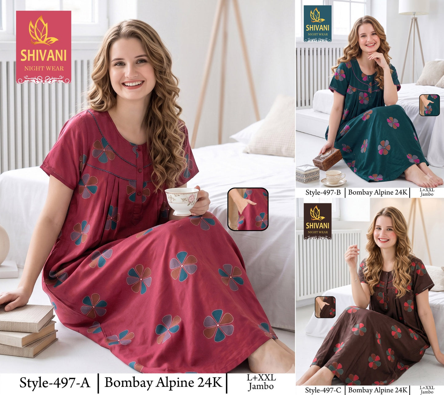 Bombay Alpine Shivani Gpo Night Gowns Wholesaler India