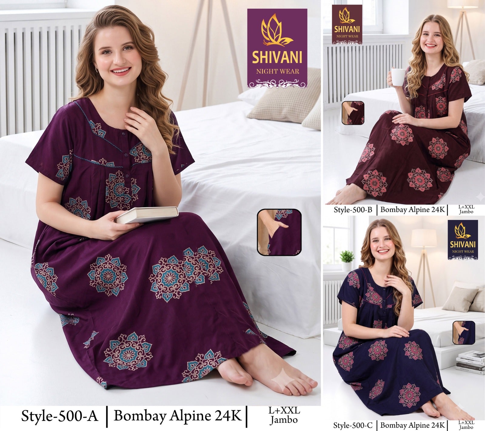 Bombay Alpine Shivani Gpo Night Gowns Wholesaler India