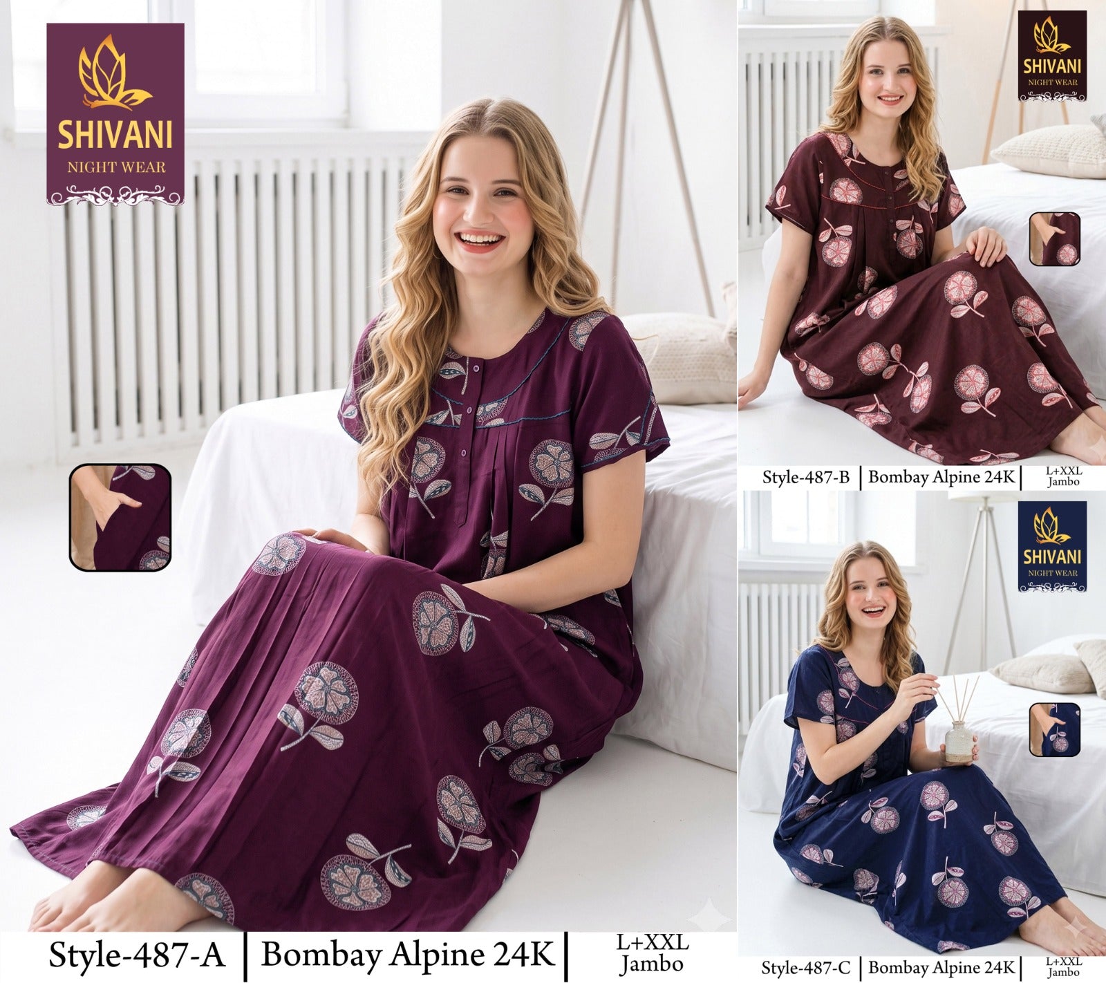 Bombay Alpine Shivani Gpo Night Gowns Wholesaler India